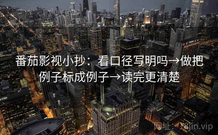番茄影视小抄：看口径写明吗→做把例子标成例子→读完更清楚