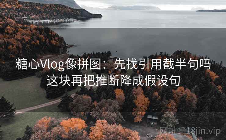 糖心Vlog像拼图：先找引用截半句吗这块再把推断降成假设句
